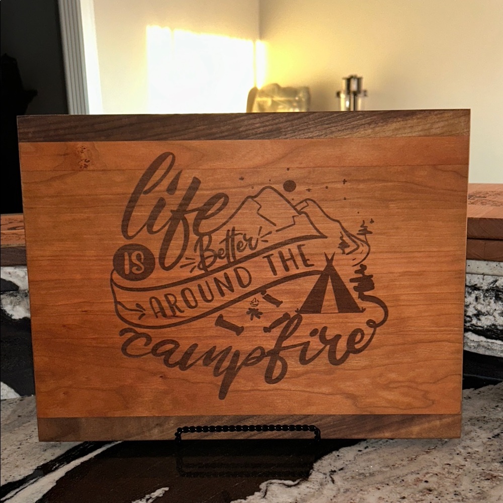 Wooden Campfire Cutting Board with Engraving